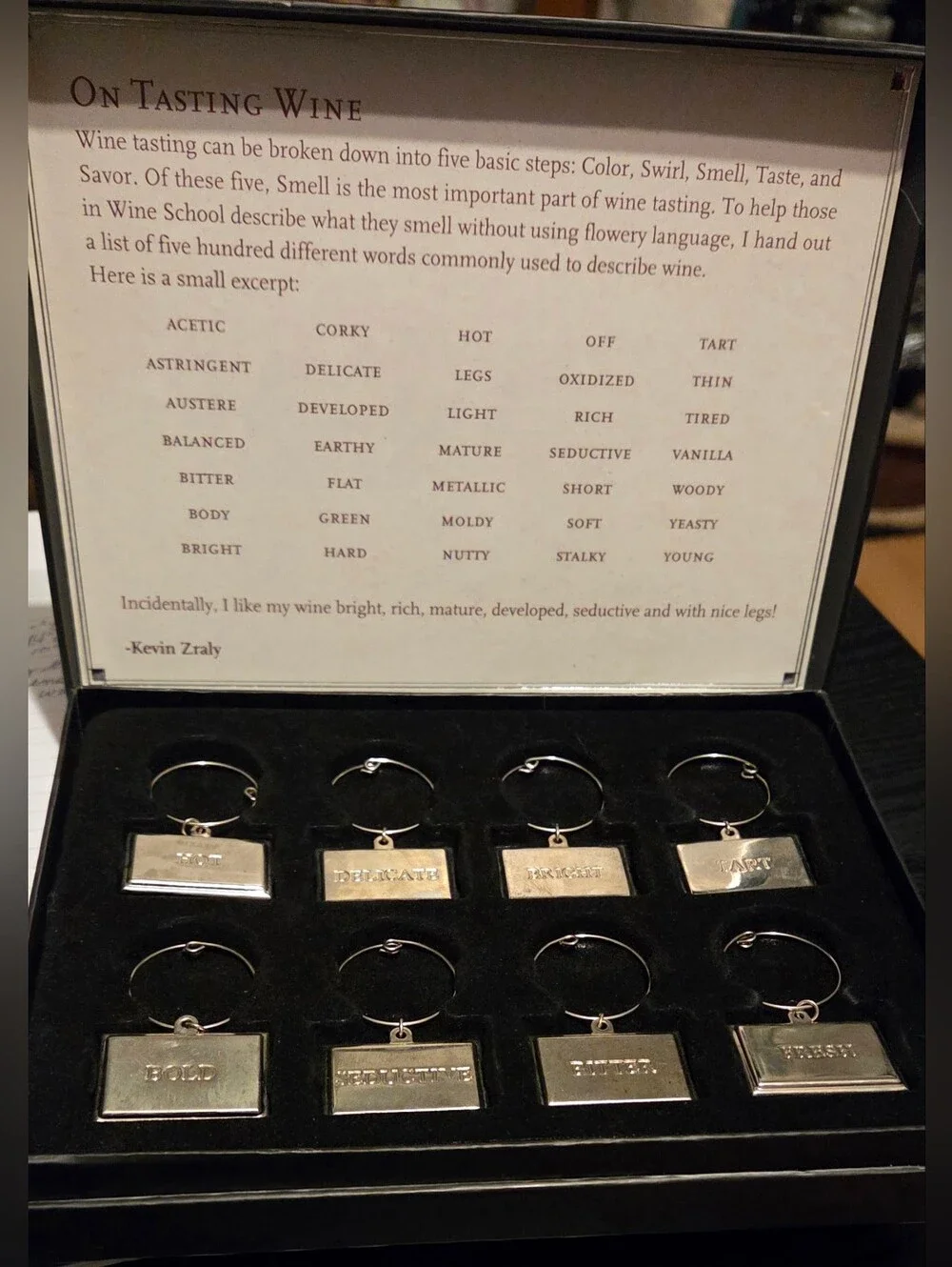 Kevin Zraly's Windows on the World Complete Wine Course Wine Glass Charms